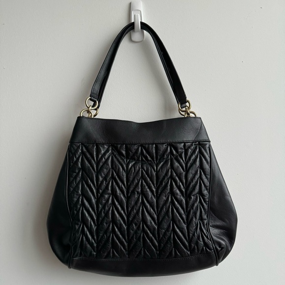 NWT Coach Lexy quilted black leather shoulder bag - Picture 5 of 6